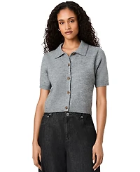 French Connection Women's Suzie Short-Sleeve Collared Button-Up Top