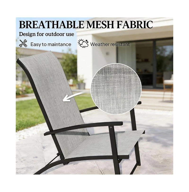 Mountaintop A set of 2 outdoor dining chairs, armchair, folding chair, terrace chair, camping chair, garden chair