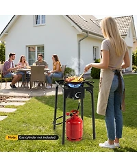 Sugift Single Burner Propane Camping Stove 80000 Btu with Adjustable Regulator and Hose for Outdoor Cooking