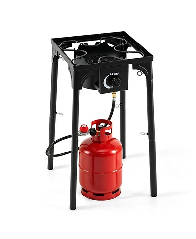 Sugift Single Burner Propane Camping Stove 80000 Btu with Adjustable Regulator and Hose for Outdoor Cooking