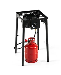 Sugift Single Burner Propane Camping Stove 80000 Btu with Adjustable Regulator and Hose for Outdoor Cooking