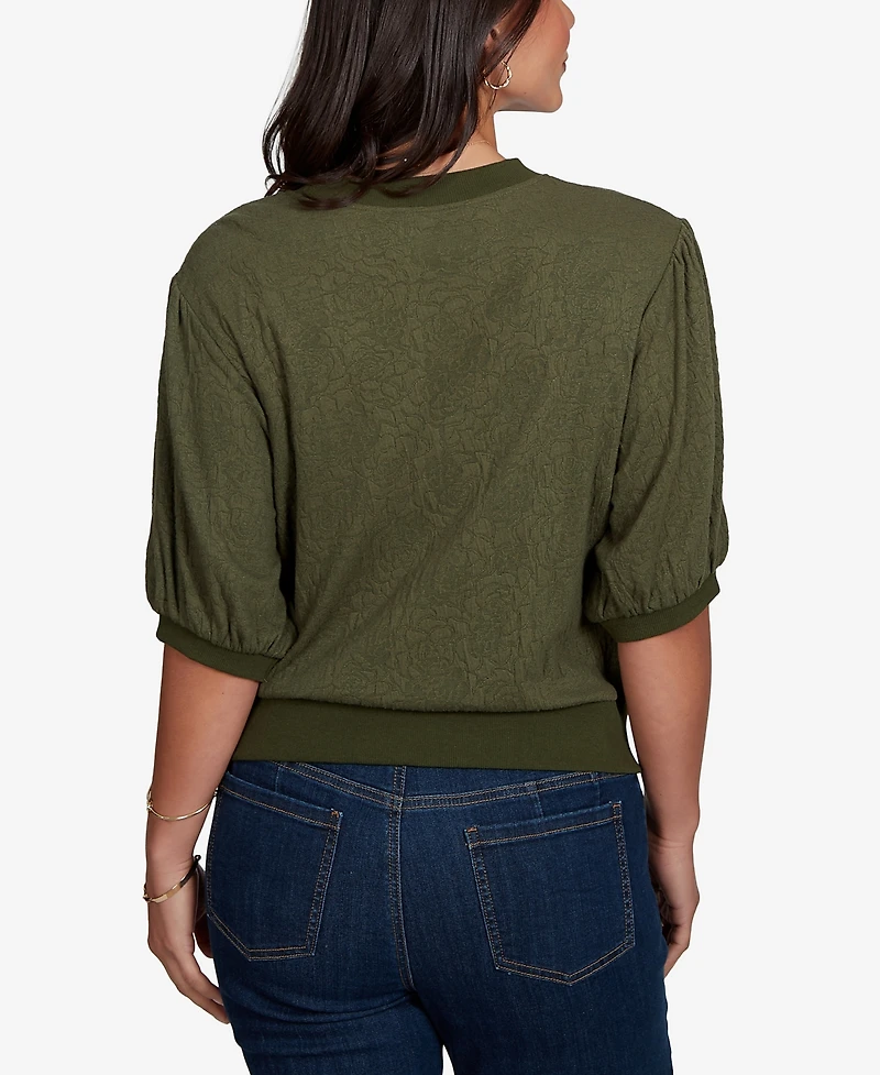Ruby Rd. Petite Rosette Textured Knit Top