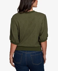 Ruby Rd. Petite Rosette Textured Knit Top