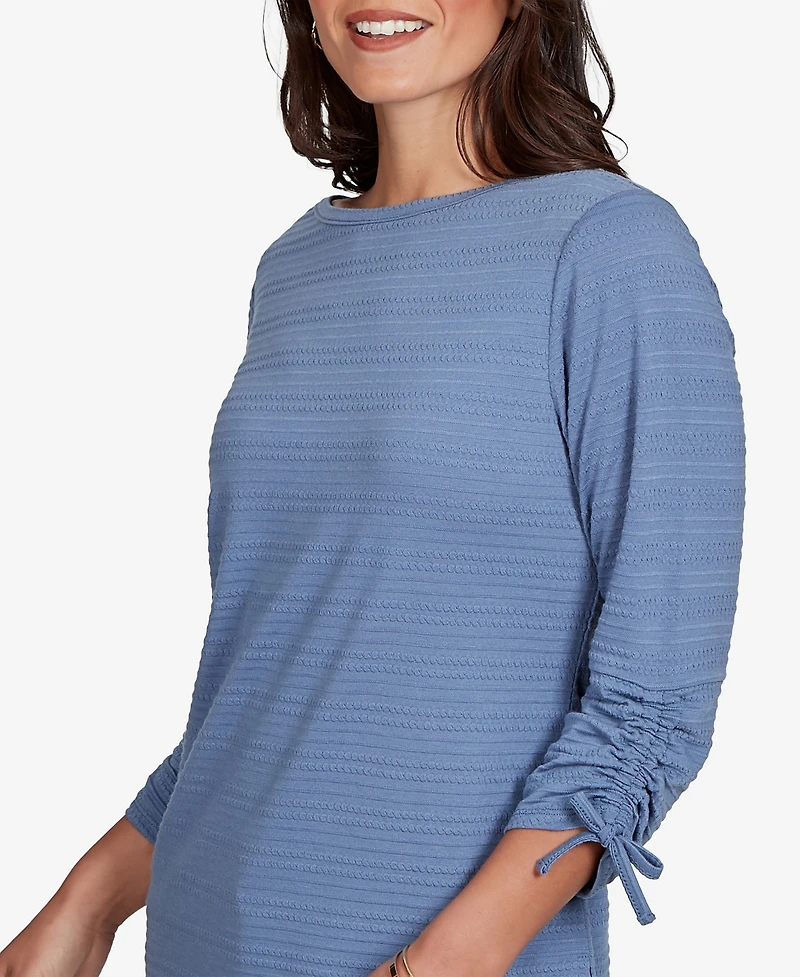 Ruby Rd. Petite Ottoman 3/4-Sleeve Boat Neck Top