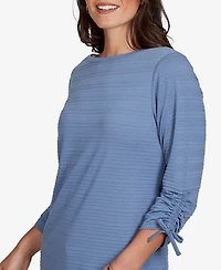 Ruby Rd. Petite Ottoman 3/4-Sleeve Boat Neck Top