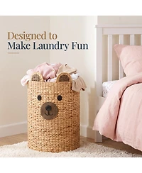 Best Choice Products Kids Large Bear Laundry Hamper, Handwoven Basket, Nursery and Kids Room Storage, 26 Gallon