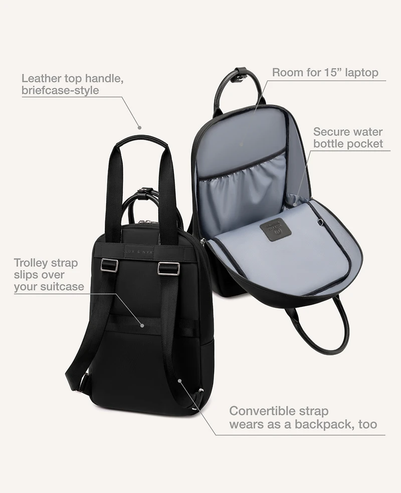Lux & Nyx Origami Slim Convertible 15" Laptop Backpack for Women