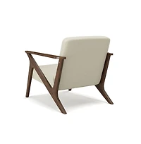 Glenwillow Home Grove Mid-Century Modern Accent Chair, Medium Brown and Light Gray