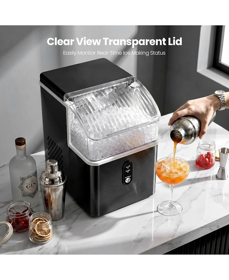 Cowsar Countertop Nugget Ice Maker 35 Lbs Per Day Self Cleaning