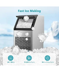 Cowsar Commercial Ice Maker 80 Lbs Per Day 24 Lbs Storage