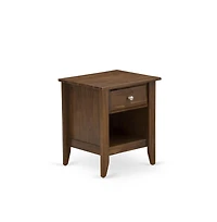 East West Furniture FN08F-1GA08 2-piece Platform Full Size Bed Set with 1 Wood Bed Frame and a Wood Nightstand