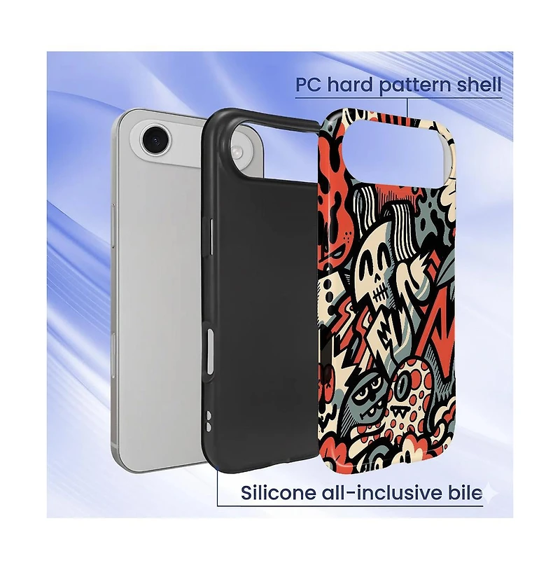 Lisen Phone Case Compatible with Apple iPhone Air, 2-Layer Durable, Skull Riot