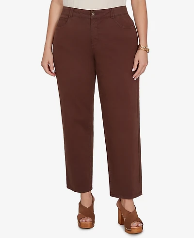 Ruby Rd. Plus Colored Denim Mid-Rise Straight Pants