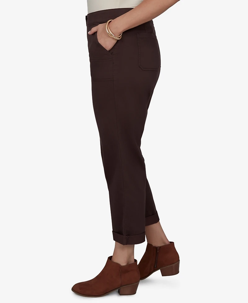 Ruby Rd. Plus Enzyme Wash Straight Cropped Pants