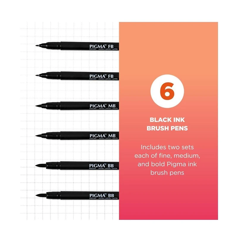 Sakura Pigma Professional Archival Ink Brush Pens