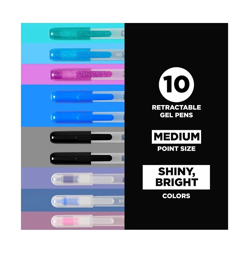 Sakura Gelly Roll Retractable Sparkle Set: 3 Stardust, Metallic, 2 Blue & Black