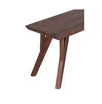 Porter Designs Portola Solid Acacia Wood Dining Bench, Brown
