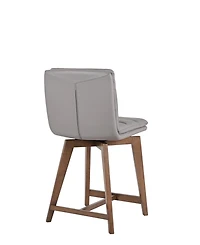 Porter Designs Castor Genuine Leather Counter Chair, Gray