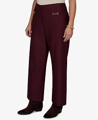 Ruby Rd. Plus Solid Pique Wide-Leg Pull-On Pants
