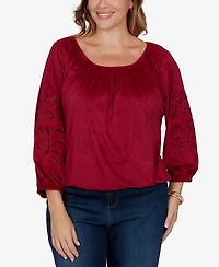 Ruby Rd. Plus Embroidered Scoop Neck Top