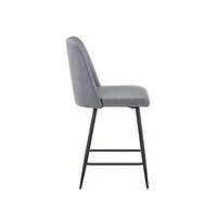 Jofran Mid-Century Modern Faux Leather Upholstered Counter Height Barstool (Set of 2