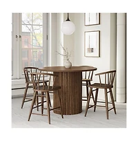 Jofran Fitz Traditional Solid Wood Curved Back Spindle Counter Stool