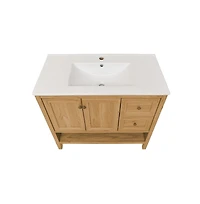 Chateau 36" Freestanding Bathroom Vanity in Golden Oak with Sink Top