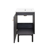 Swiss Madison Classe 18" Freestanding Bathroom Vanity in Black Oak with Sink Top