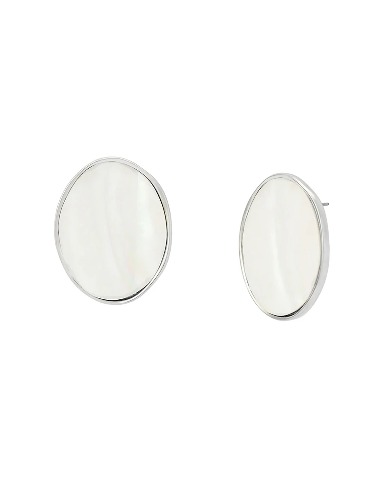 Robert Lee Morris Soho Imitation Pearl Oval Button Earrings