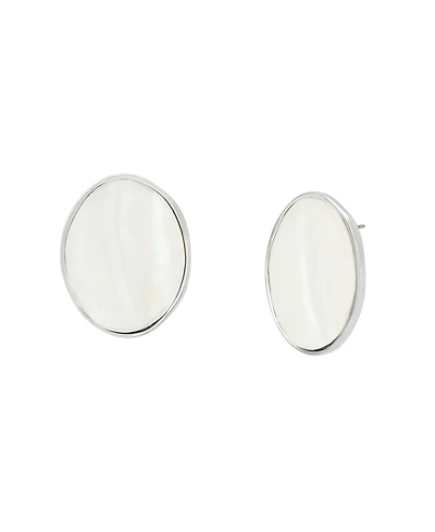 Robert Lee Morris Soho Imitation Pearl Oval Button Earrings