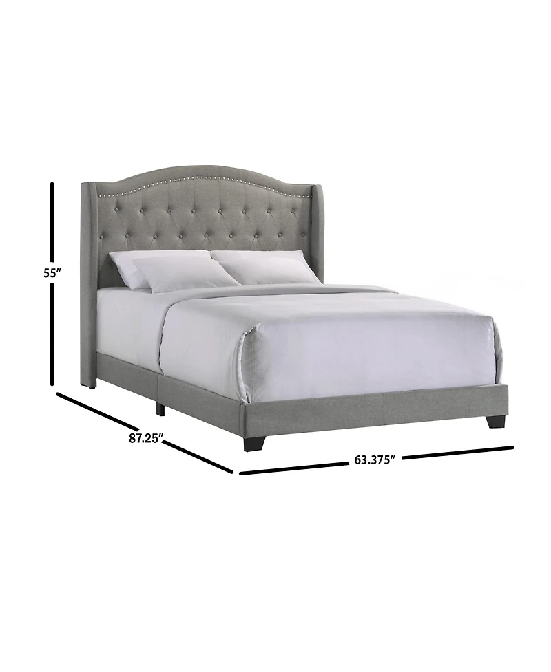 Intercon Rhyan Queen Uph Bed in Rhyan Smoke Fabric