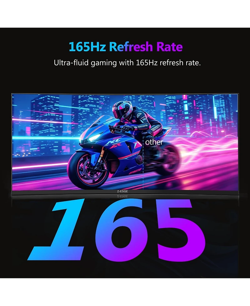 Z-edge UG34I 34" Ips Wqhd 3440x1440 165Hz Curved Gaming Monitor