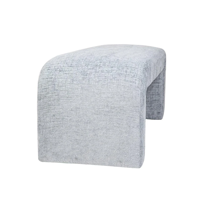 Jofran Sophia Modern Luxury Curved Upholstered Waterfall Jacquard Bench