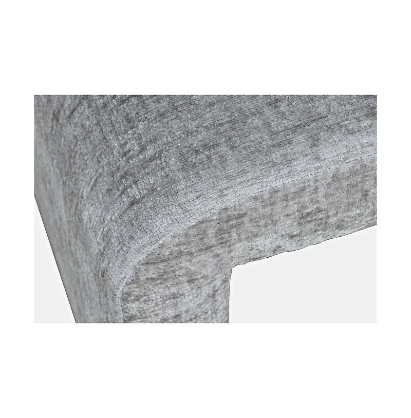 Luxury Curved Upholstered Waterfall Jacquard Petite Ottoman Bench