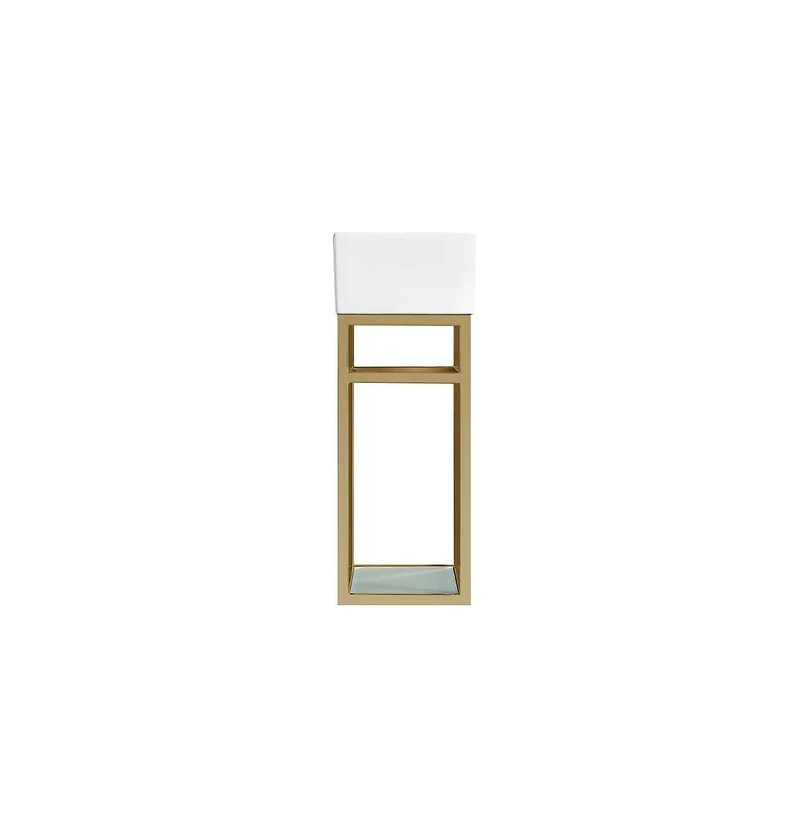 Pierre 19.5 Single, Open Shelf, Gold Metal Frame Bathroom Vanity