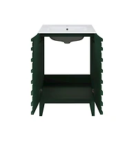 Cascade 24" Freestanding Bathroom Vanity in Green Oak with Sink Top