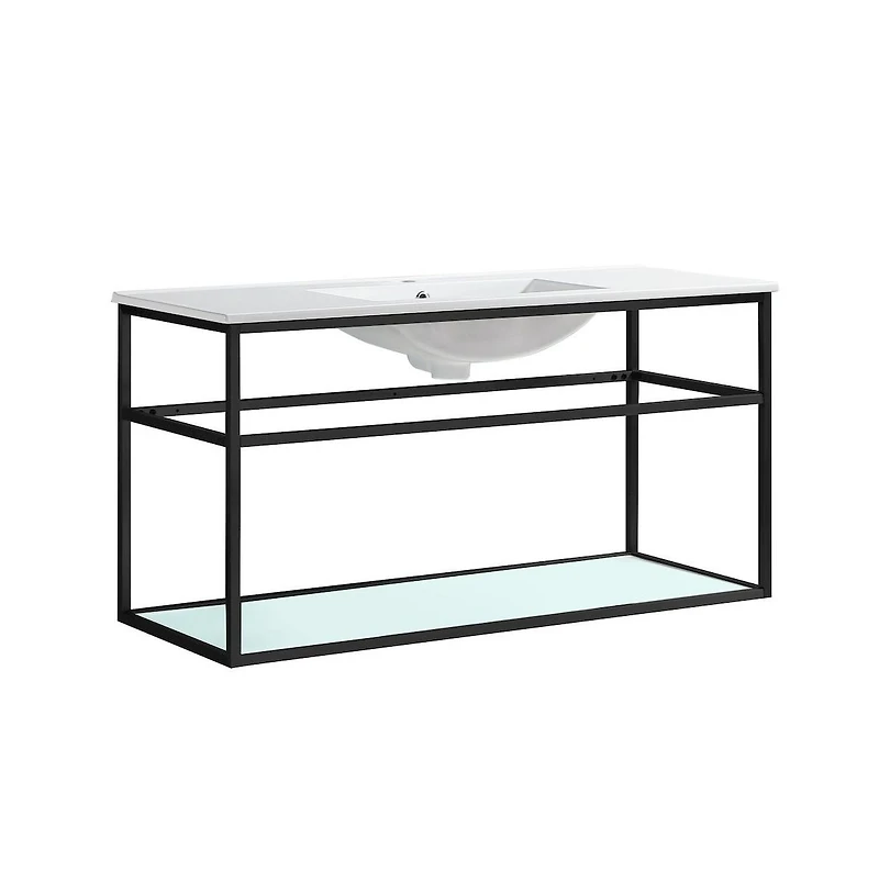 Swiss Madison Pierre 48 Single, Metal Frame, Open Shelf, Bathroom Vanity