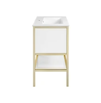 Swiss MadisonCache 24" Freestanding Bathroom Vanity in White with Sink Top
