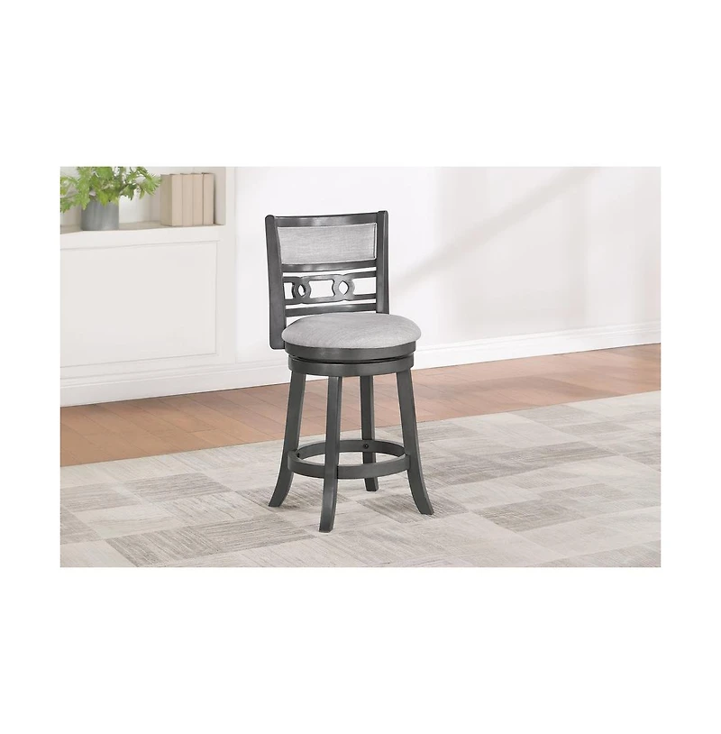 New Classic Furniture Gia 24" Solid Wood Swivel Counter Stool with Fabric Seat