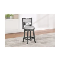 New Classic Furniture Gia 24" Solid Wood Swivel Counter Stool with Fabric Seat