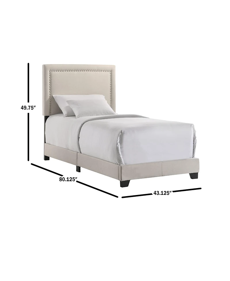 Intercon Zion Twin Uph Bed in Zion Fog Fabric