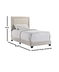 Intercon Zion Twin Uph Bed in Zion Fog Fabric