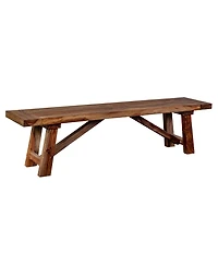 Porter Designs Kalispell Solid Sheesham Wood Dining Bench, Brown