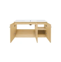 Swiss Madison Classe 48" Wall-Mounted Bathroom Vanity in Natural Oak