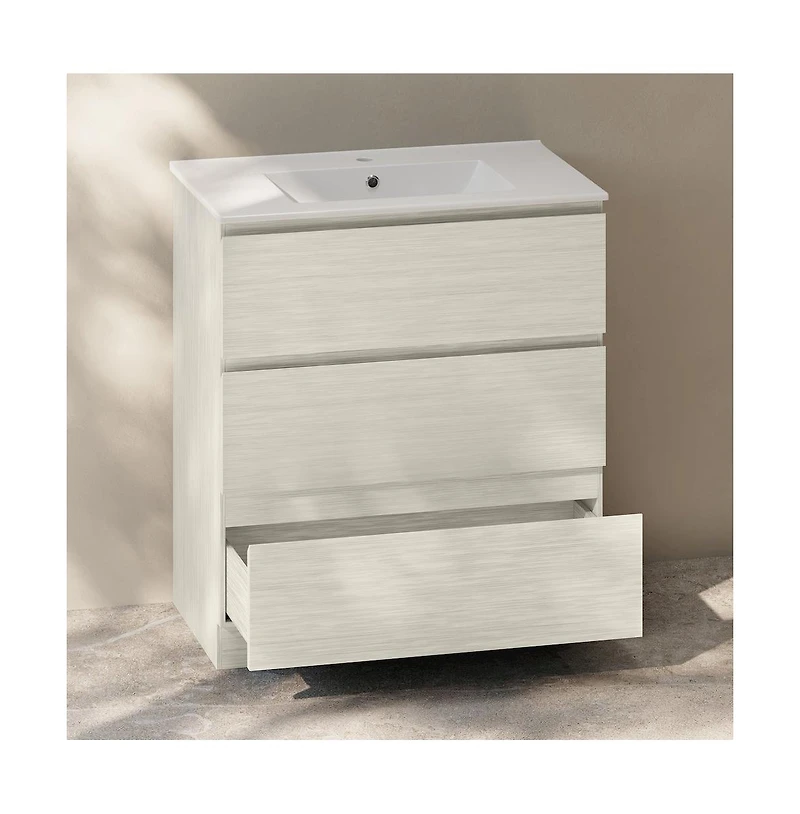 Swiss MadisonLiberte 30" Freestanding Bathroom Vanity in White Oak with Sink Top