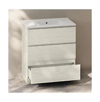 Swiss MadisonLiberte 30" Freestanding Bathroom Vanity in White Oak with Sink Top