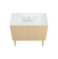 Swiss Madison Bosse 36" Freestanding Bathroom Vanity in Natural Oak with Sink Top