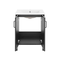 Avallon 24" Freestanding Bathroom Vanity in Black with Sink Top