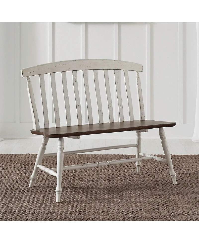 Liberty Furniture Al Fresco Slat Back Bench for Dining Room