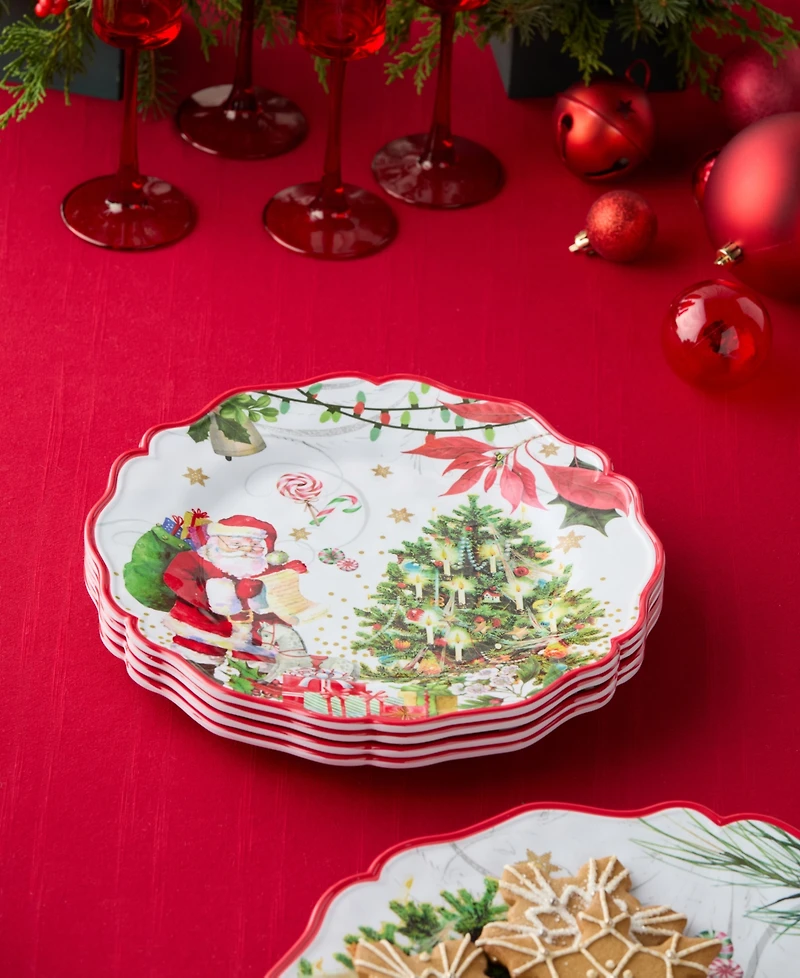 Certified International Santa's Delivery Melamine Salad Plates, Set of 4